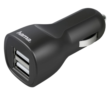 Ładowarka i akumulator Hama ŁADOWARKA SAMOCHODOWA USB (2xUSB) 12V 2,4A